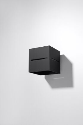 Lampa Ścienna Aluminiowa Kostka Kinkiet LOBO Czarny SL.0204 Nowoczesna 