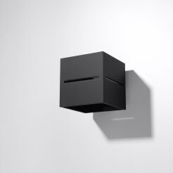 Lampa Ścienna Aluminiowa Kostka Kinkiet LOBO Czarny SL.0204 Nowoczesna 