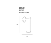 Lampa biurkowa Black T0025 Maxlight  skandynawski styl czarna minimalistyczna - 2