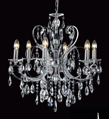Żyrandol Barocco Chrome MD72709-6A Italux  chrom kryształki styl pałacowy elagancki