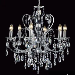 Żyrandol Barocco Chrome MD72709-6A Italux  chrom kryształki styl pałacowy elagancki