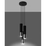 Lampa wisząca LOOPEZ SL.0943 Sollux czarna/ chrom nowoczesna - 5