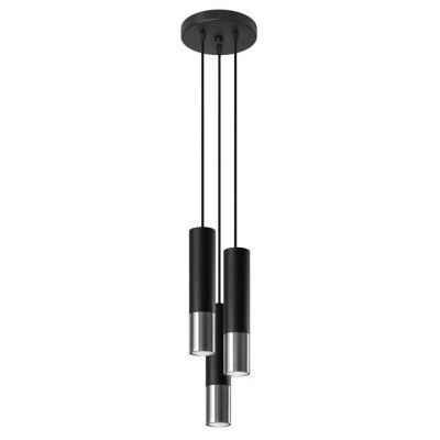 Lampa wisząca LOOPEZ SL.0943 Sollux czarna/ chrom nowoczesna