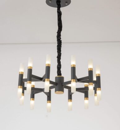Lampa wisząca RICHMOMD LDP 6035-24 (BK+GD) Lumina Deco nowoczesna industrialna