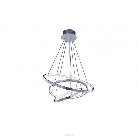Lampa wisząca WHEEL 3 DIMM AZ2989 nowoczesny styl w kolor chrom 3 okręgi o różnej średnicy ściemnialna bez pilota 