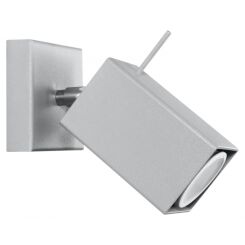Kinkiet MERIDA Szary SOLLUX  Lampa Ścienna NOWOCZESNY stal  SL.0455 metalowa lampa 