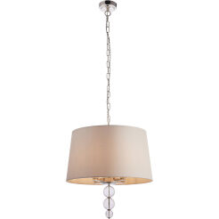 Lampa wisząca DARLASTON nikiel/ecru  ENDON LIGHTING 70476