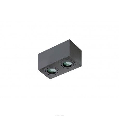 Lampa sufitowa techniczna Plafon Brant 2 SQUARE AZ2879 IP44 AZzardo  podwójna oprawa w kolorze czarnym prostopadłościan