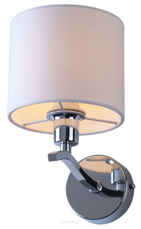 Lampa ścienna kinkiet CARMEN WALL RLB94103-1 Zuma Line klosz z beżowego materiału w kształcie tuby delikatny klasyczny chromowana podstawa
