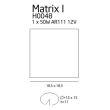Oprawa wpuszczana matrix i  czarna h0048 maxlight techniczna ar111 kwadratowa - 3