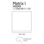 Oprawa wpuszczana matrix i  czarna h0048 maxlight techniczna ar111 kwadratowa - 3