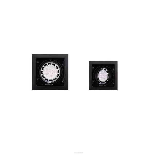 Oprawa wpuszczana matrix i  czarna h0048 maxlight techniczna ar111 kwadratowa