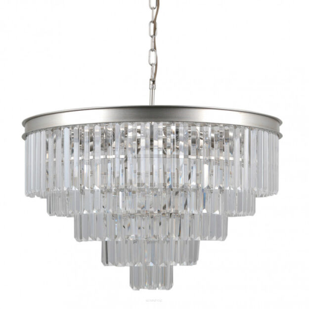 Lampa wisząca VERDES PND-44372-11A-SLVR-BRW Italux Pałacowa elegancka