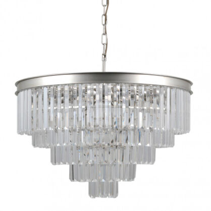 Lampa wisząca VERDES PND-44372-11A-SLVR-BRW Italux Pałacowa elegancka