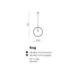 Lampa wisząca KRUG CHROME AZzardo AZ2112 z drutu w kształcie koła industrialne o wykończeniu chromowanym - 3