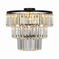 Lampa sufitowa kryształowa TIFANNY czarna/kryształ P17127-4-BK Zuma Line