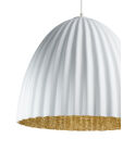 Lampa wisząca TELMA 32022 SIGMA plisowany biało/złoty klosz 50 cm - 2