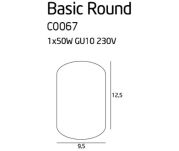 Lampa sufitowa oprawa Basic Round I C0067 Maxlight biała techniczna tuba nowoczesna - 2