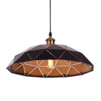 Lampa wisząca GROSETTO LDP 8039-400 (BK+GD) Lumina Deco loft geometryczna E27