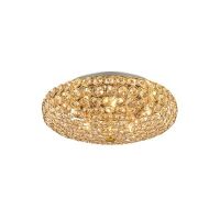 Plafon King PL5 Ideal Lux 073187    klosz składający się z metalowych pierścieni wypełnionych kryształkami kolor złoty 