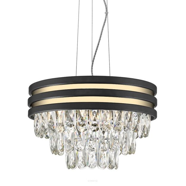 Lampa wisząca NAICA P0525-04A-P7D7 Zuma Line kryształki czarno-złota