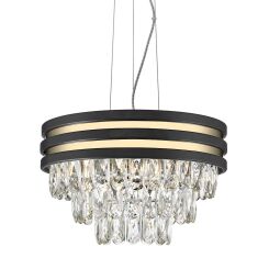 Lampa wisząca NAICA P0525-04A-P7D7 Zuma Line kryształki czarno-złota