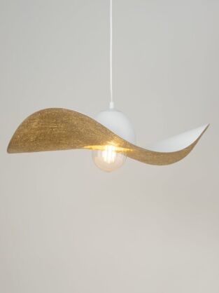 Lampa wisząca KAPELLO 32345 SIGMA biało-złoty kapelusz 55 cm