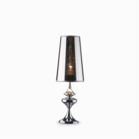 Lampa stołowa Alfiere TL1 SMALL CROMO Ideal Lux  032467  metalowy korpus w kolorze chromu Klosz z folii PVC w kolorze chromu