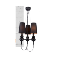 Lampa wisząca BAROCO 3 PENDANT AD-7121S-3BK czarna barokowy klasyczny styl 