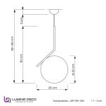 Lampa wisząca SORENTO LDP 1215-200 (MD+WT) Lumina Deco kula na mosiężnej podstawie 25 cm - 2