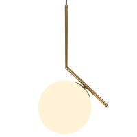 Lampa wisząca SORENTO LDP 1215-200 (MD+WT) Lumina Deco kula na mosiężnej podstawie 25 cm