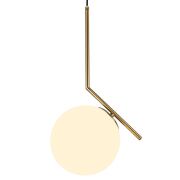 Lampa wisząca SORENTO LDP 1215-200 (MD+WT) Lumina Deco kula na mosiężnej podstawie 25 cm