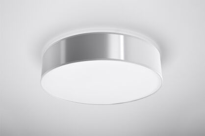 Nowoczesna Lampa Sufitowa Okrągły Plafon ARENA 45 SL. 0125 klosz z tworzywa sztucznego w kolorze aluminium w kształcie walca