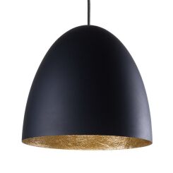 Lampa wisząca EGG M 9022 Nowodvorski Elegancka półokrągła lampa o czarno-złotym wykończeniu