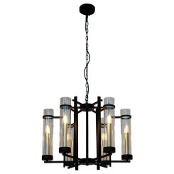 Lampa wisząca Aspen PND-31186-6A-BL Italux klasyczna czarna