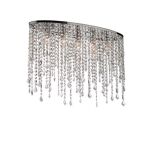 Plafon Rain PL5 Ideal Lux  008455  posiada eliptyczną oprawę wykonaną z chromowanego metalu Klosze tworzą wisiorki  zakończone kryształowymi kroplami - 2