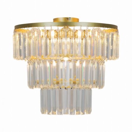 Lampa sufitowa z kryształowym kloszem TIFANNY złota Zuma Line P17127-4-GD