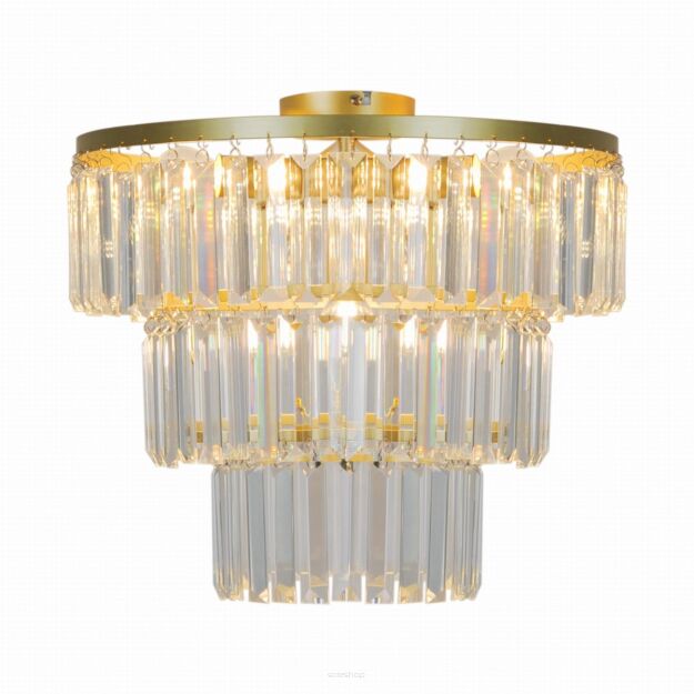 Lampa sufitowa z kryształowym kloszem TIFANNY złota Zuma Line P17127-4-GD
