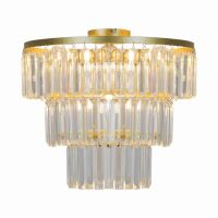 Lampa sufitowa z kryształowym kloszem TIFANNY złota Zuma Line P17127-4-GD