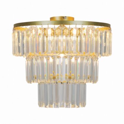 Lampa sufitowa z kryształowym kloszem TIFANNY złota Zuma Line P17127-4-GD