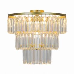 Lampa sufitowa z kryształowym kloszem TIFANNY złota Zuma Line P17127-4-GD