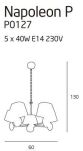 Lampa wisząca lampa wewnętrzna MAXLIGHT NAPOLEON P0127 nowoczesny chromowana podstawa - 3