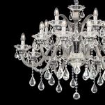 Lampa wisząca COLOSSAL SP8 SZARY Ideal Lux  081519   Ramiona  z  dmuchanego szkła w kolorze szarym wisorki ze szkła i kryształu styl pałacowy - 2