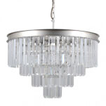 Lampa wisząca VERDES PND-44372-8A-SLVR-BRW Italux Srebrna szkło krystaliczne elegancka - 2