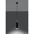 LAMPA  WISZĄCA BORGIO CZARNA STALOWA TUBA ZAKOŃCZONA BETONEM IDEALNA DO SALONU SL.0650 SOLLUX - 4