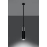 LAMPA  WISZĄCA BORGIO CZARNA STALOWA TUBA ZAKOŃCZONA BETONEM IDEALNA DO SALONU SL.0650 SOLLUX - 4