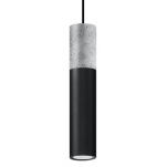 LAMPA  WISZĄCA BORGIO CZARNA STALOWA TUBA ZAKOŃCZONA BETONEM IDEALNA DO SALONU SL.0650 SOLLUX - 3