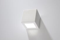 Lampa ścienna ceramiczna LEO Biała Nowoczesna SL.0005 SOLLUX LIGHTING Efektowna kostka kinkiet - 2
