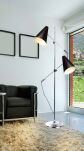 Lampa podłogowa Kaja AZzardo FL-13054 AZ1082 stojąca dwa źródła światła czarne klosze  w kształcie stożka E14 - 2