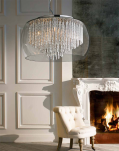 Lampa wisząca Rego 40 AZzardo  3957-5PX AZ0999  kryształki wyłaniają się spod okrągłego klosza elegancka kryształowa - 2